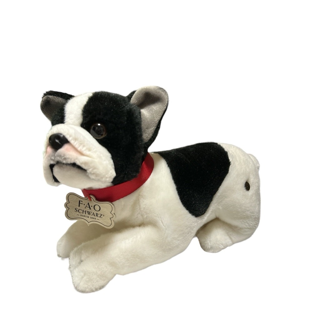 FAO Schwarz French Bulldog Black & White Plush 2018 Merchsource LLC